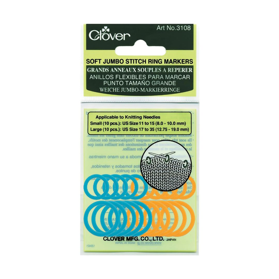 Clover Soft Jumbo Stitch Ring Markers (Pack of 20)