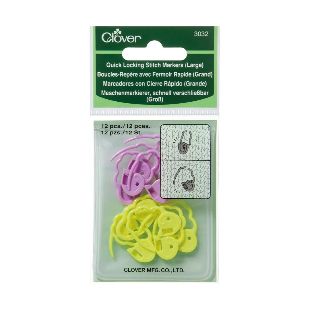 Clover Quick Locking Stitch Markers (Pack of 12) (Large)