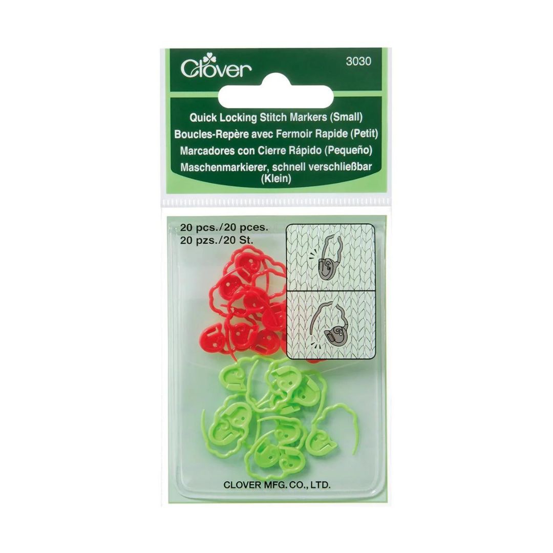 Clover Quick Locking Stitch Markers (Pack of 20) (Small)